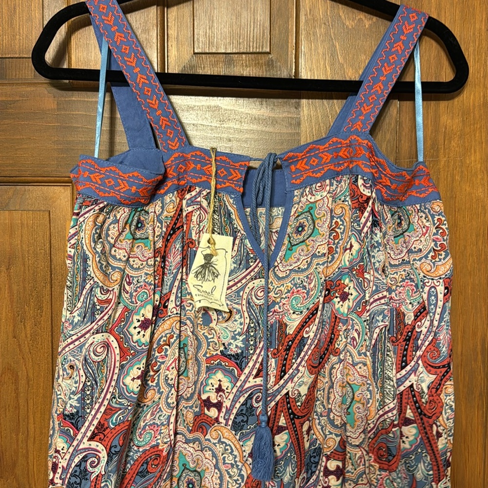 Colorful Paisley Top with Tassel